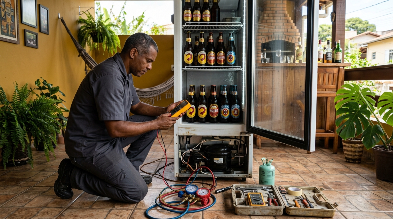 Manutenção da placa eletrônica de cervejeira na Morada da Lua, Campos dos Goytacazes‑RJ