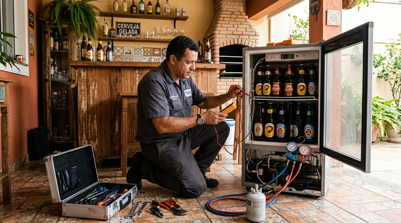 Aplicação de gás refrigerante em cervejeira atendida na Morada da Lua, Campos dos Goytacazes‑RJ